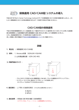 保険適用 CAD/CAM冠 システムの導入 詳細