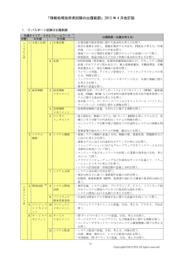 「情報処理技術者試験の出題範囲」2013 年 4 月改訂版