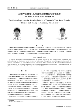 二軸押出機内での樹脂混練挙動の可視化観察-嵩密度から