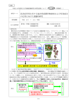 研究テーマ 抗炎症作用を有する福井県産農作物素材および有効成分 の