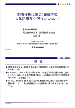 刺激作用に基づく電磁界の人体防護ガイドラインについて