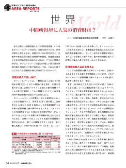 【世界】中間所得層に人気の消費財は？