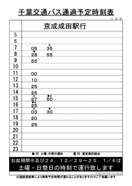 千葉交通バス通過予定時刻表