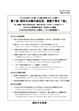 第 2 回 現代の父親の食生活、家族で育む『食』