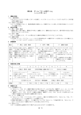 単元名 ゲーム「ゴール型ゲーム」 ～ハンドボール～