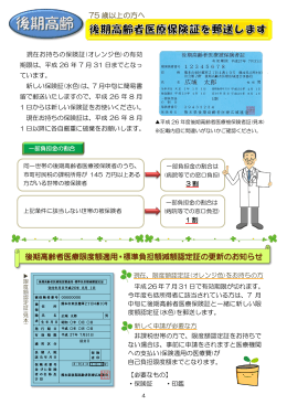 後期高齢者医療限度額適用・標準負担額減額認定証の更新のお知らせ