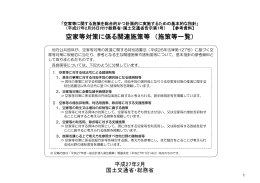空家等対策に係る関連施策等 （施策等一覧）