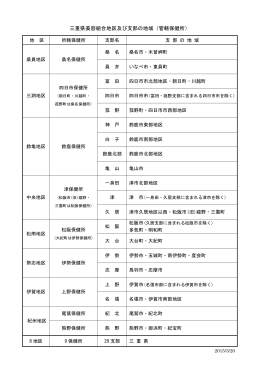 支部別行政区域範囲と管轄保健所一覧 - 三重のおすすめ美容室 三重県