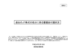 過去のJT株式の処分に係る審議会付議状況