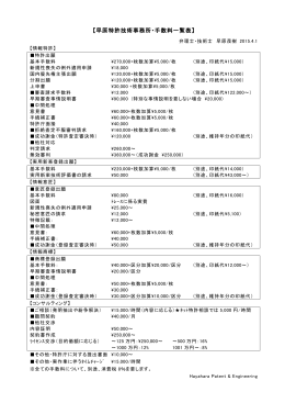【早原特許技術事務所・手数料一覧表】 - 情報技術専攻 早原特許技術