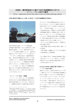 米国法 &ndash; 衝突事故後の大量の不法行為賠償請求に対する ローン