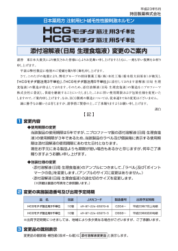 添付溶解液（日局 生理食塩液）変更のご案内