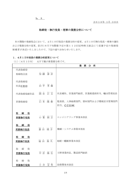 取締役・執行役員・理事の業務分担について