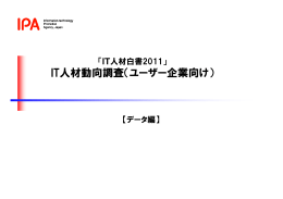 IT人材動向調査（ユーザー企業向け） - IPA 独立行政法人 情報処理推進