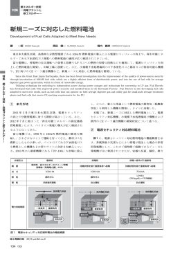 新規ニーズに対応した燃料電池