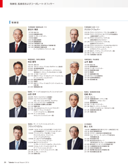 取締役、監査役およびコーポレート・オフィサー