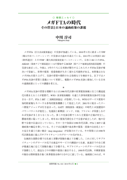 メガFTA（巨大自由貿易協定）の交渉が加速している。2010年3月に