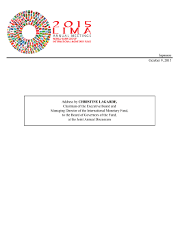Address by Christine Lagarde, Chairman of the Executive