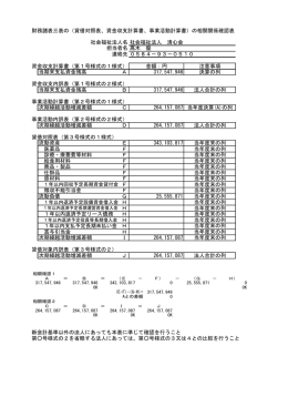 財務諸表三表の（貸借対照表、資金収支計算書、事業活動計算書）の