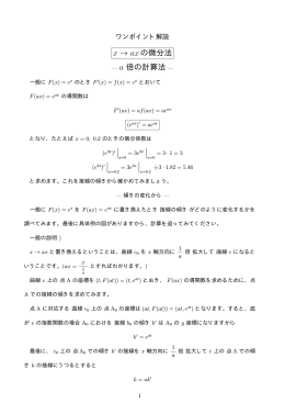 x → a x の微分法