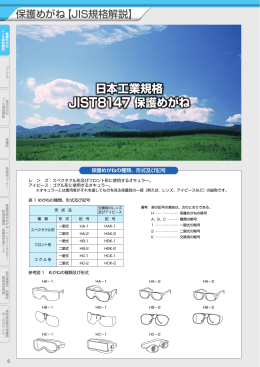 日本工業規格 JIST8147 保護めがね 日本工業規格 JIST8147 保護めがね