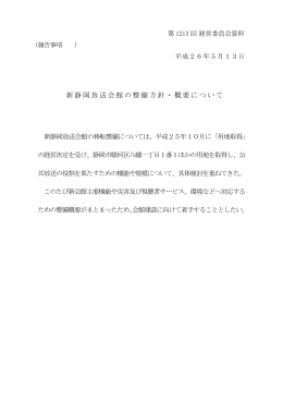 新静岡放送会館の整備方針・概要について