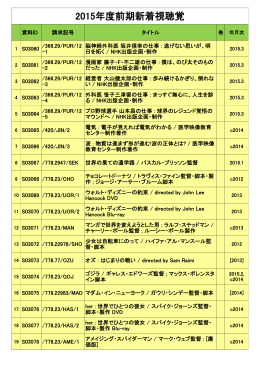 前期新着視聴覚リスト