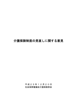 介護保険制度の見直しに関する意見（PDF：320KB）