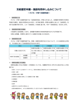 支給認定申請・施設利用申し込みについて