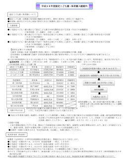 平成28年度認定こども園・保育園入園案内