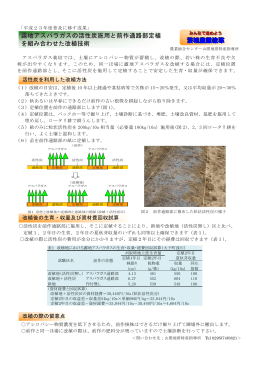 露地アスパラガスの活性炭施用と前作通路部定植 を組み合わせた改植