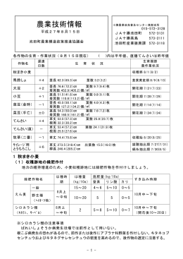 農業技術情報 - 北海道池田町