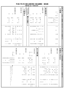 平成27年5月文楽公演【東京・国立劇場】 配役表 桂 川 連 理 柵 祇 園 祭