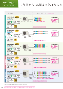 2部屋から4部屋までを、1台の室 外機で。