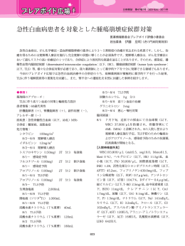 急性白血病患者を対象とした腫瘍崩壊症候群対策