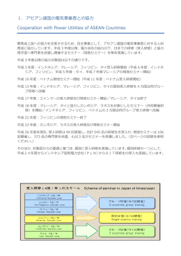 1．アセアン諸国の電気事業者との協力 Cooperation