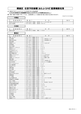 隣接区 任意予防接種（おたふくかぜ）医療機関名簿