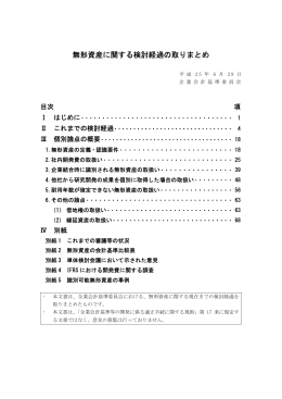 無形資産に関する検討経過の取りまとめ