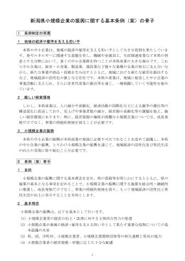 「新潟県小規模企業の振興に関する基本条例（案）」の骨子（PDF形式
