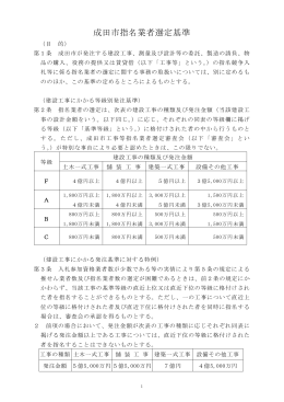 14 成田市指名業者選定基準