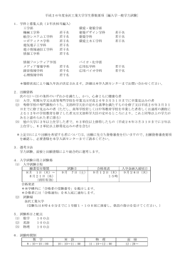 平成26年度金沢工業大学学生募集要項〔編入学一般学力試験〕 1．学科