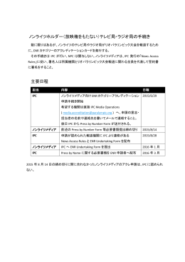 ノンライツホルダー（放映権をもたない）テレビ局・ラジオ局の手続き 主要
