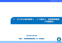 Ⅴ サブWG検討結果4： CY搬出入・危険物明細書 （中間報告）