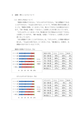 2 運動・閉じこもりについて （1）歩行と外出について 「階段の昇降ができる