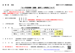 「6ヶ月定期券（通勤・通学）」の発売について