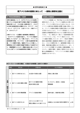 南アメリカ州の指導にあたって ～開発と環境を主題に