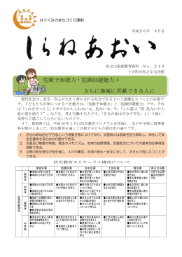 危険予知能力・危険回避能力＋ さらに地域に貢献できる人に