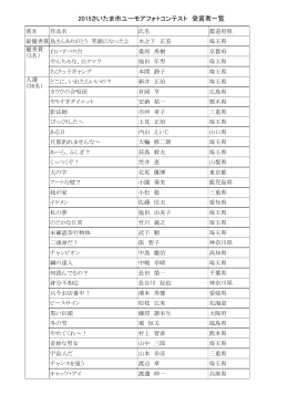 2015さいたま市ユーモアフォトコンテスト 受賞者一覧