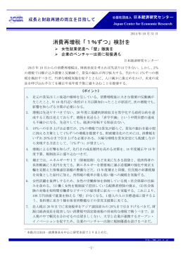 消費再増税「1％ずつ」検討を ―女性就業促進へ