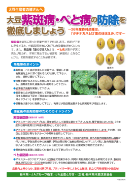 大豆紫斑病・べと病 の防除を 大豆紫斑病・べと病 の防除を